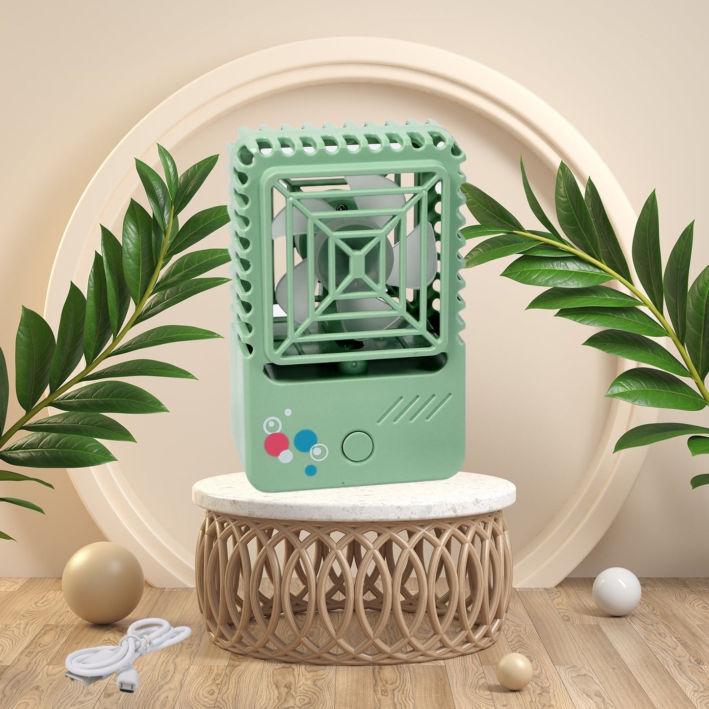 Mini Rechargeable Desktop Fan for Home & Office (USB, Handheld)