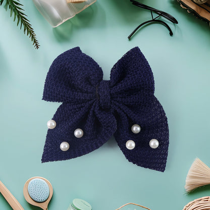 Hair Bow Knot Clip Suitable Girls (12 Pc / Multicolour & Mix Design)