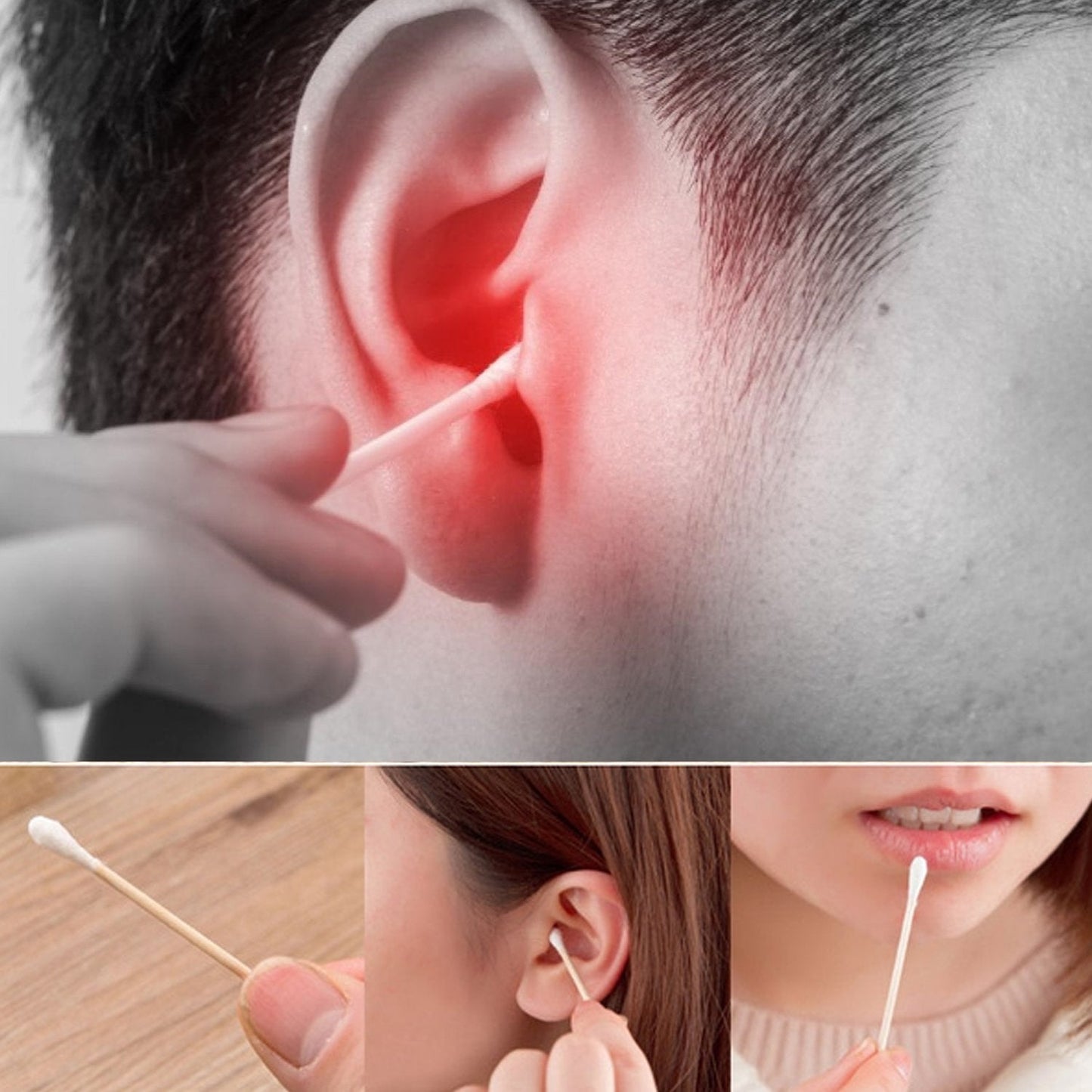 Paper-Stick Cotton Swabs - (100 Pc / Set)