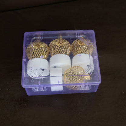 Decorative Apple Shape LED Tealight Candles - (4 Pc)