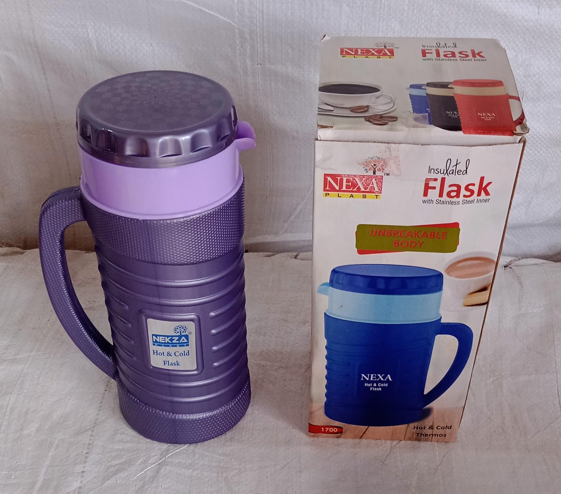 Durable steel thermos flask