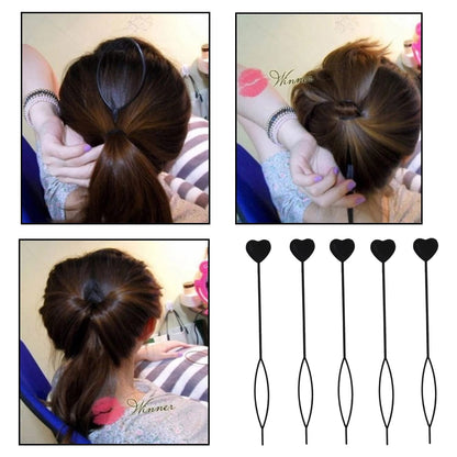 Heart-Shaped Hairpin Set (2 Pcs)