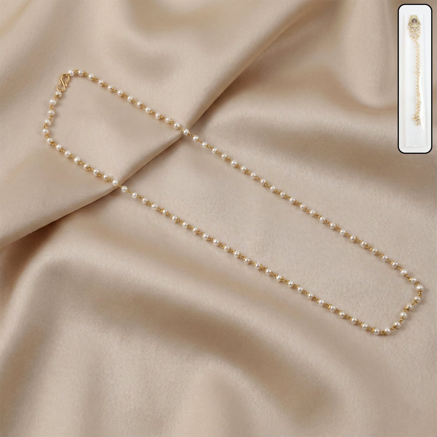 Elegant pearl long necklace
