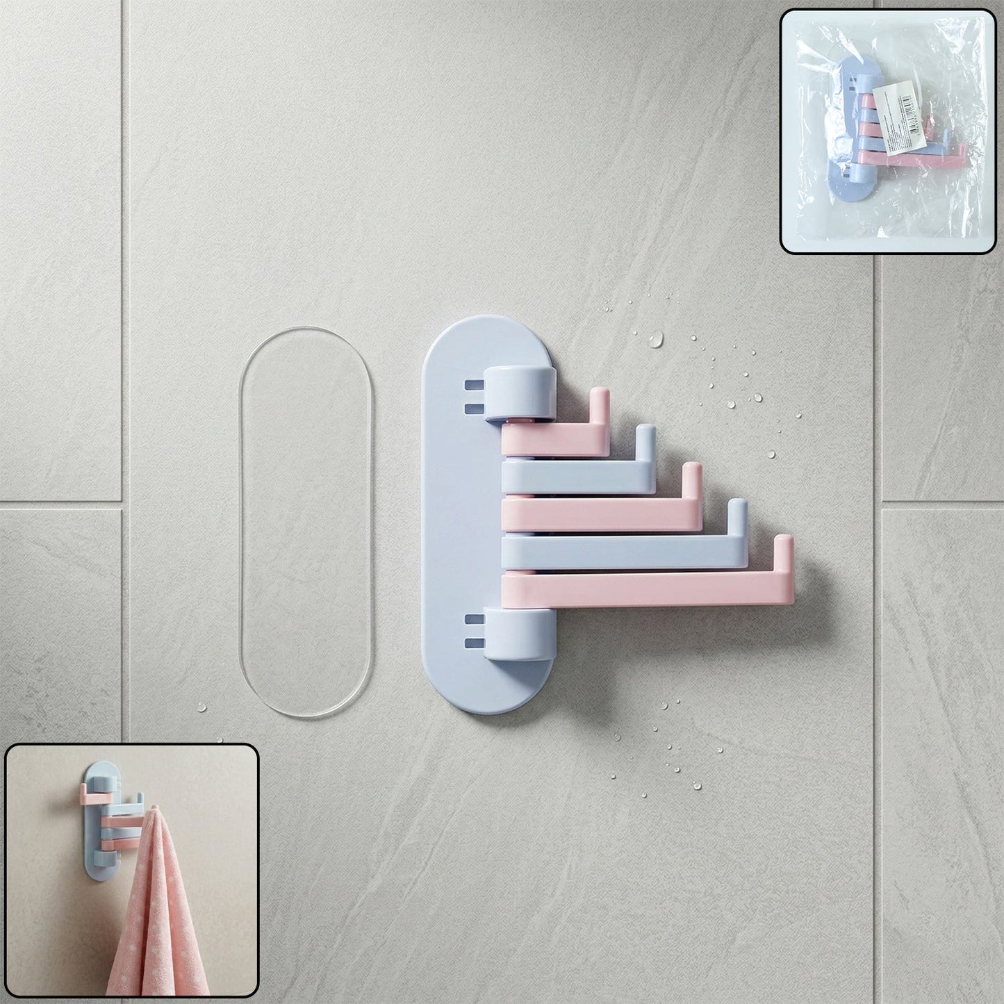 Wall mounted foldable towel rack